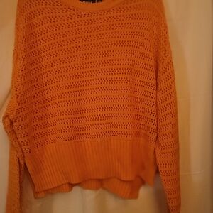 RD Style Vibrant Orange Crew Neck Sweater